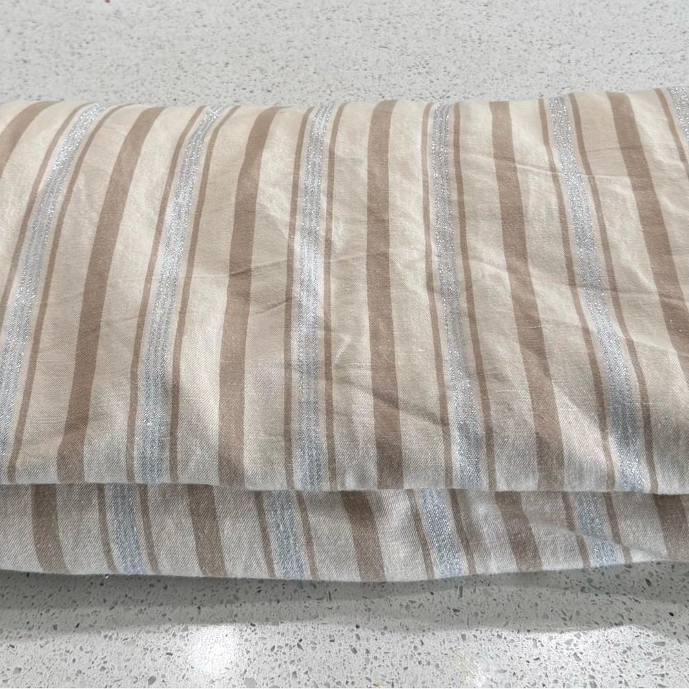 Serena & Lily Tan and Cream Striped Duvet Cover